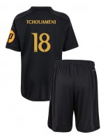 Real Madrid Aurelien Tchouameni #18 Alternativní dres pro děti 2023-24 Krátký Rukáv (+ trenýrky)